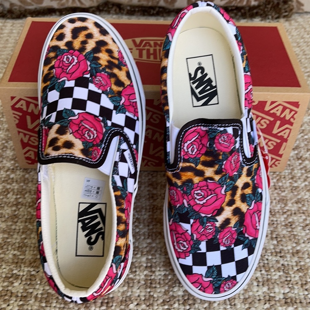 Vans Men’s Classic Slip On Rose/Animalchck Trwht Sneakers - Picture 5 of 16